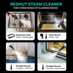 Redhut [2026] Handheld Pressurized Multifunctional Steam Cleaner, equipped with 12 accessories, powerful and efficient.